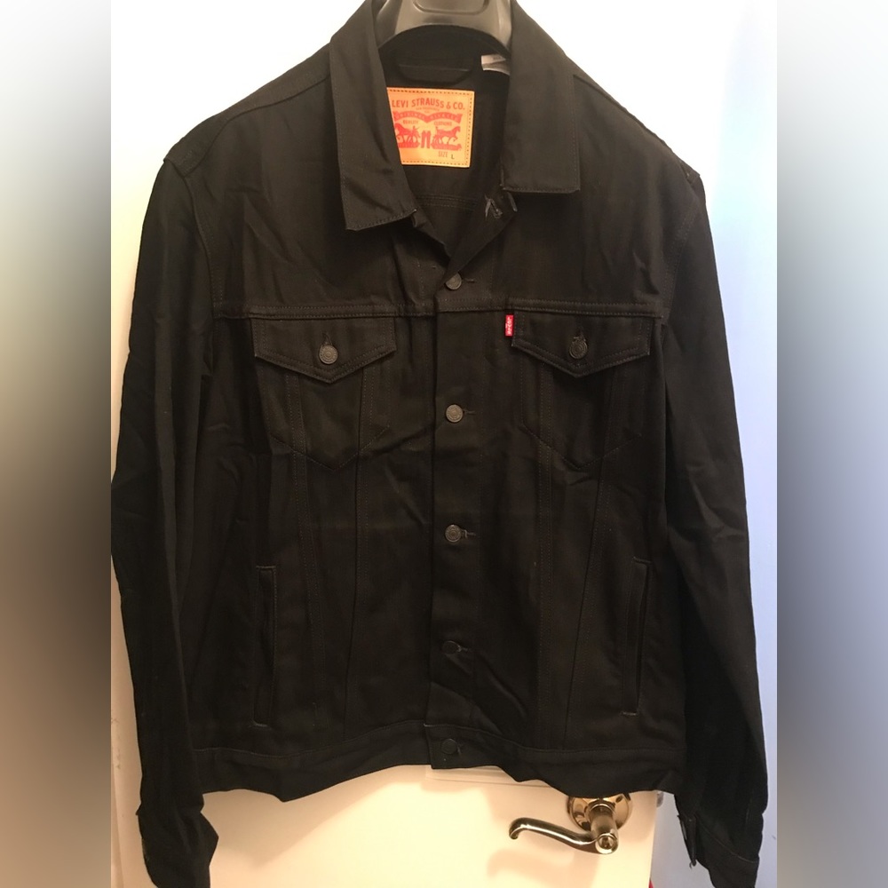 Levis Black Denim Jacket Men's Size Large